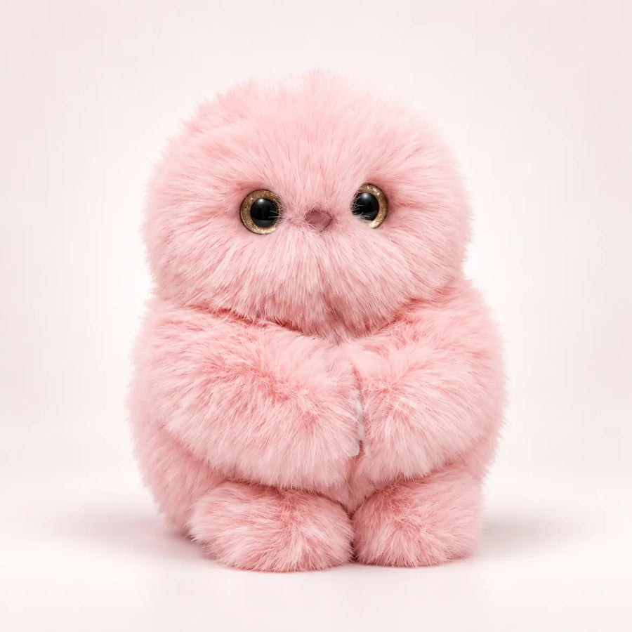 Pink interactive fluffy bag charm